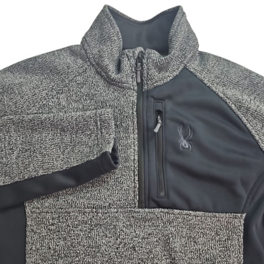 Spyder Half‎ Zip Mock Neck Performance Pullover Mens Medium 100% Polyester